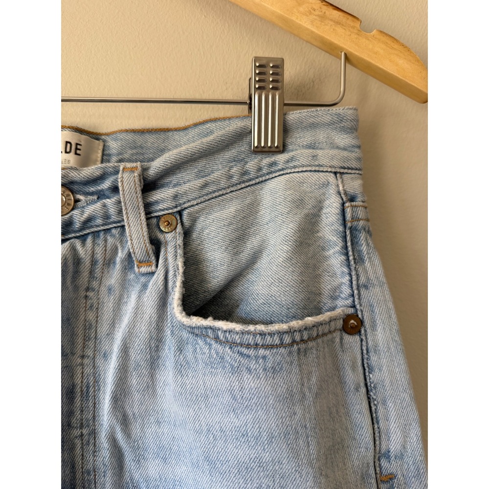 AGOLDE Riley 90's High Rise Jeans 26 Light Wash Distressed Straight Leg - Picture 5 of 9